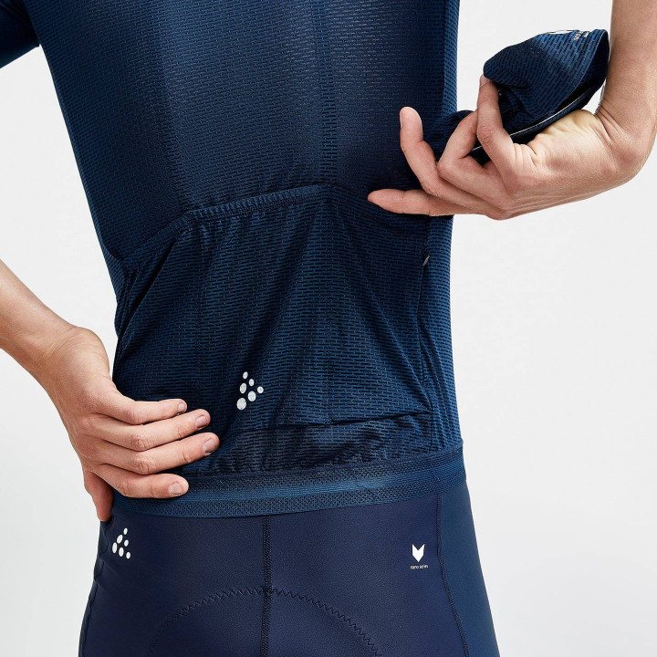 Maillot Pro Nano azul oscuro de CRAFT: comodidad y frescura para tus rutas en bici