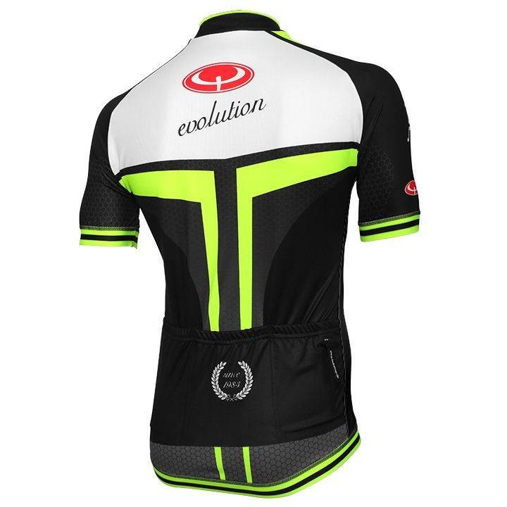 Maillot corto BOBTEAM Evolution 2.0 en negro y amarillo neón para ciclistas cómodos y con estilo
