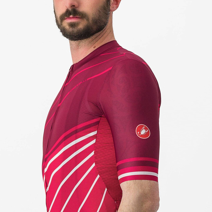 Maillot Speed Strada rojo de CASTELLI: estilo y comodidad para tus rutas en bici