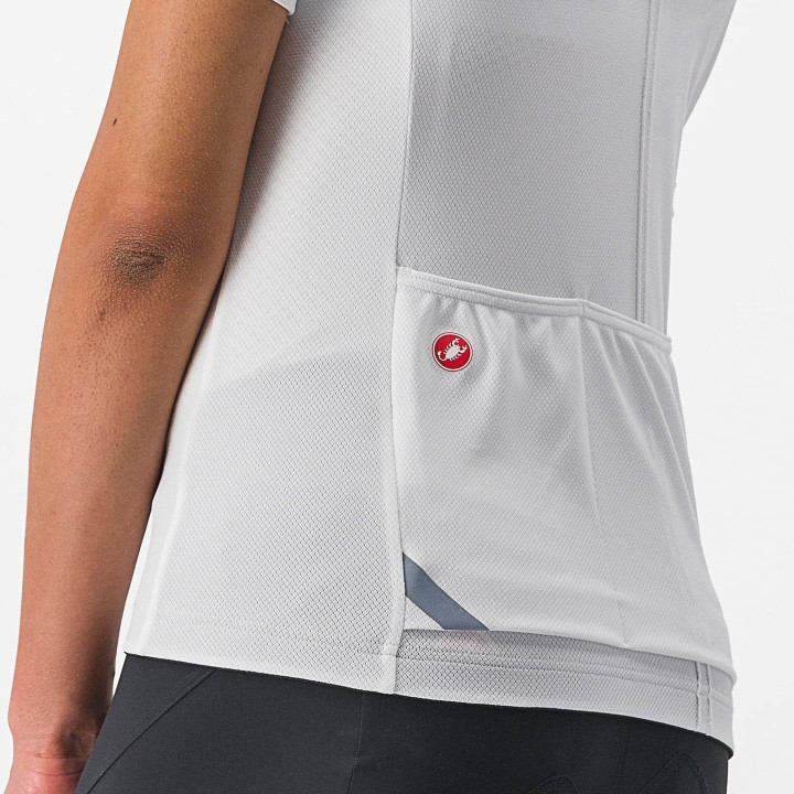 Maillot corto mujer Anima 4 blanco de Castelli, comodidad y estilo en cada pedaleada