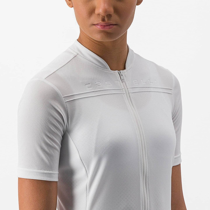 Maillot corto mujer Anima 4 blanco de Castelli, comodidad y estilo en cada pedaleada
