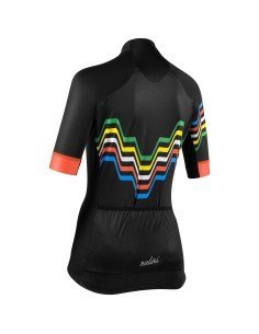 Maillot de ciclismo corto para mujer NALINI en negro, comodidad y estilo para tus rutas 2