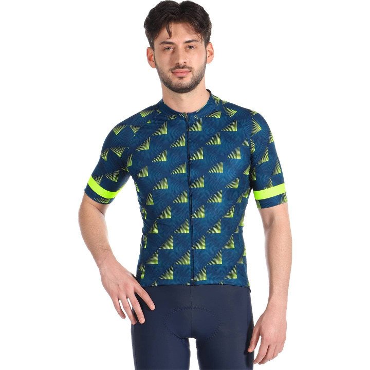 Maillot de ciclismo Attack en azul y amarillo neón para sentirte fresco y cómodo