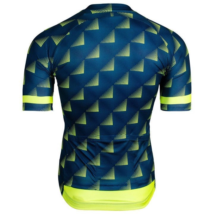 Maillot de ciclismo Attack en azul y amarillo neón para sentirte fresco y cómodo