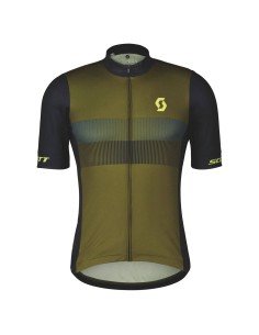 Maillot corto SCOTT RC Team 10 en verde y amarillo para ciclistas que buscan estilo y comodidad
