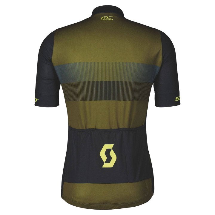 Maillot corto SCOTT RC Team 10 en verde y amarillo para ciclistas que buscan estilo y comodidad
