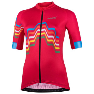 Maillot de ciclismo corto para mujer NALINI en fucsia neón, comodidad y estilo en cada pedaleada
