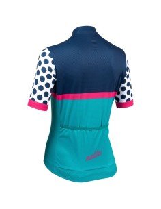 Maillot de ciclismo corto para mujer NALINI en azul oscuro y turquesa, cómodo y funcional