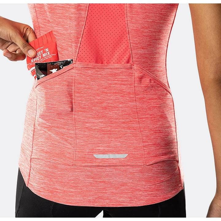 Maillot corto de mujer Vella en rojo para ciclistas que buscan comodidad y estilo