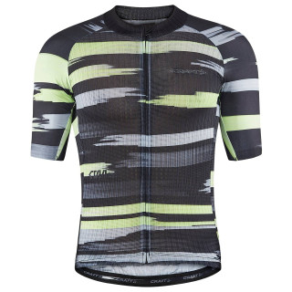 Maillot CRAFT CTM Summer Aero negro y amarillo neón, ideal para ciclistas