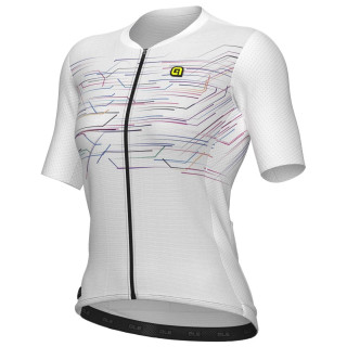 Maillot corto blanco para mujer ALÉ Megabyte, comodidad y estilo en cada pedalada