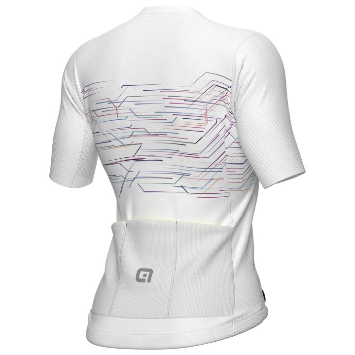 Maillot corto blanco para mujer ALÉ Megabyte, comodidad y estilo en cada pedalada