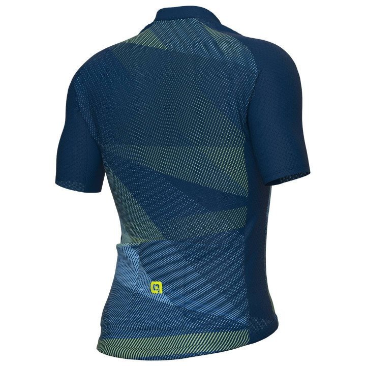 Maillot corto ALÉ Connect en verde y azul para ciclistas que buscan frescura y estilo