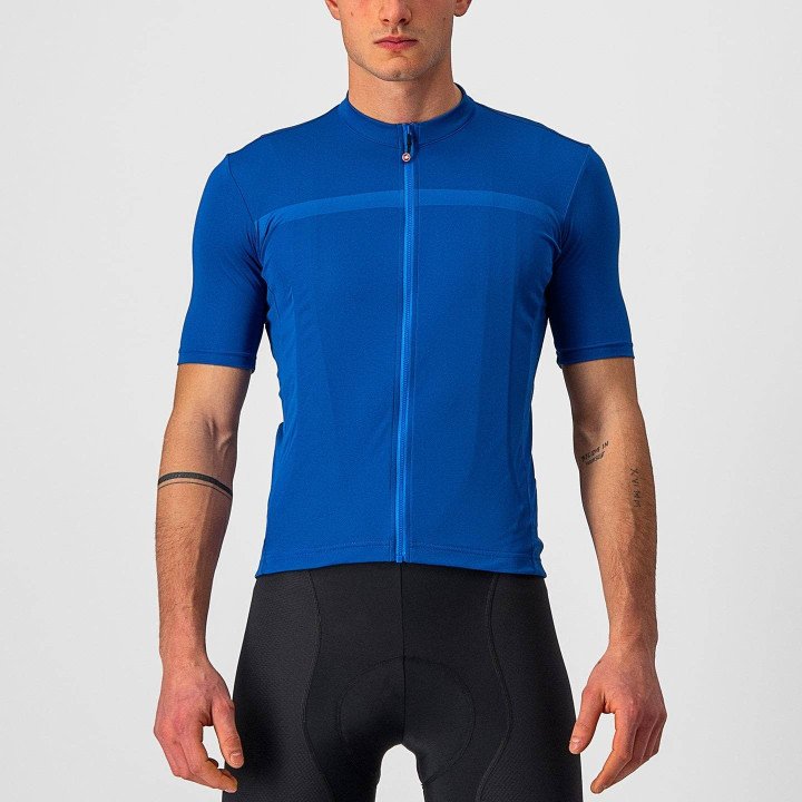 Maillot corto CASTELLI Classifica azul, ideal para ciclistas que buscan comodidad y frescura
