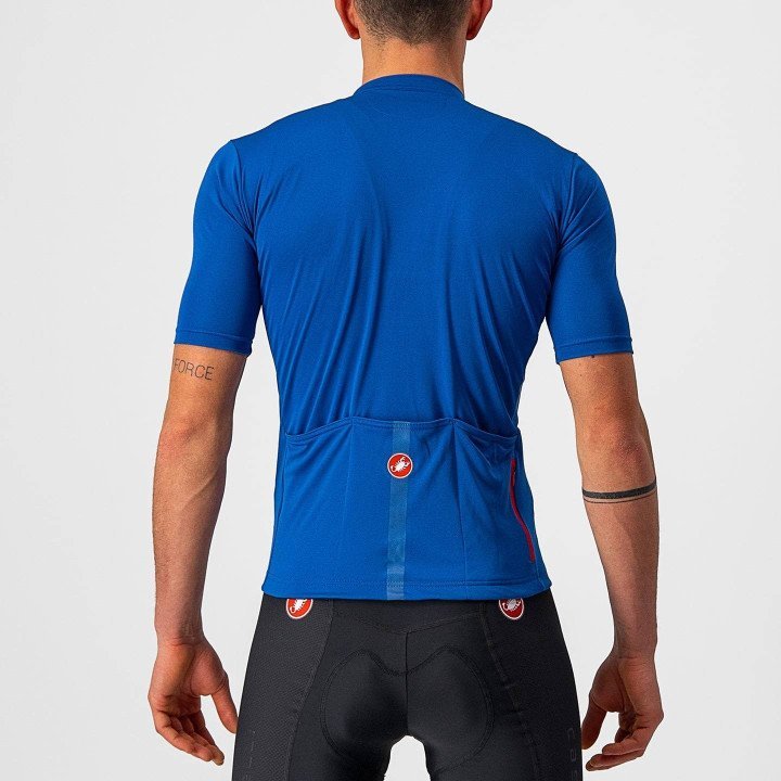 Maillot corto CASTELLI Classifica azul, ideal para ciclistas que buscan comodidad y frescura