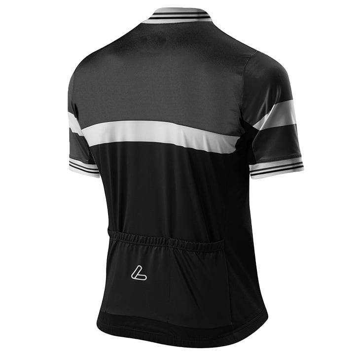 Maillot corto LÖFFLER en negro y blanco para ciclistas que buscan estilo y comodidad