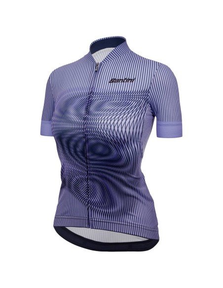 Maillot corto para mujer Delta Vortex lila de SANTINI, comodidad y estilo en cada pedaleada