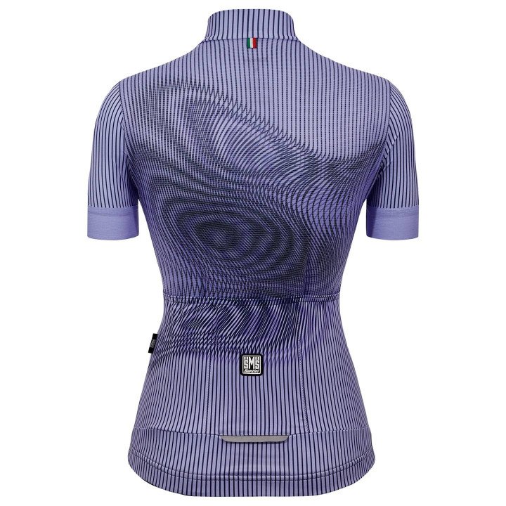 Maillot corto para mujer Delta Vortex lila de SANTINI, comodidad y estilo en cada pedaleada