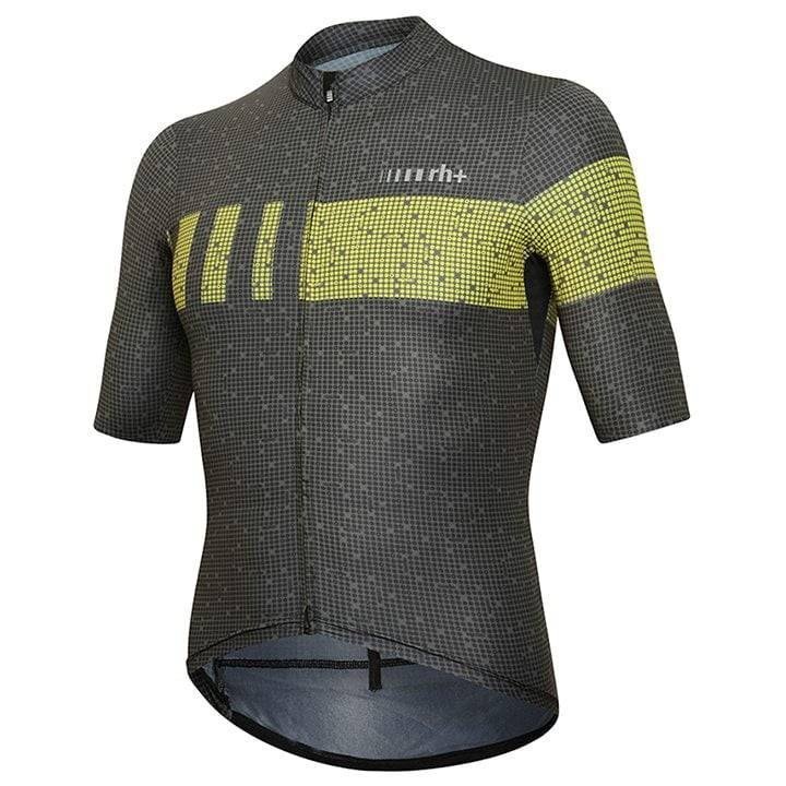 Maillot corto RH+ Pixel Super Light en amarillo y negro para ciclistas que buscan estilo y comodidad